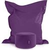 Green Bean© Set da 2 poltrona a sacco XXL con pouf riempiti con perline EPS - Poltrona a sacco gigante 140x180 Cuscino per sdraiarsi Sedia Lounge Cuscino per pavimento