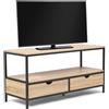 IDMarket - Porta TV 2 cassetti con design industriale DETROIT
