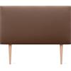DHOME Testiera Imbottita in Similpelle o Tessuto AQUALINE Liscia con Gambe - Letto di Lusso (105x105cm con Gambe per Letti 80/90/105, Similpelle Argilla)