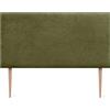 DHOME Testiera Imbottita Liscia in Tessuto Aqualine con Gambe Altezza 70 CM Spessore 4 cm e 8 cm per Parete Acustica Fonoassorbenti Testata Letto Camera (Verde, 135cm, Spessore 4cm)