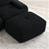 Bladez Moderno pouf a coste per divano modulare, in spugna 32D, pouf (nero, 1 sgabello)