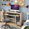 Linea Azzurra Scrivania Pc da Ufficio Scrivania Computer con Rotelle e Doppio Ripiano Interno Estraibile 76x93x48cm Mobile con Ripiani Tastiera Scorrevole Scrittoio da Studio Made in Italy