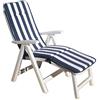 LI.GI RICAMBIO, CUSCINO PER POLTRONA CON POGGIA PIEDE MATERASSINO, DA GIARDINO TERRAZZO RISTORANTE ALBERGO TESSUTO COTONE CM 164X49H3 (RIGATO BLU)- SOLO IL CUSCINO