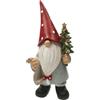 Keyhomestore- Gnomo Natalizio con Alberello Realizzato in Resina, Altezza cm 52, Ideale Come soprammobile da appoggio per mobili e mensole, Idea Regalo. Decorazione per Interni.
