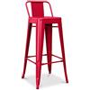 Iconik Interior Tolix Style - Sgabello da bar con schienale - Design industriale - 76 cm - Nuova edizione - Stylix Rosso