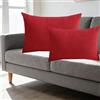 SWJ-swjssb Fodere per Cuscini Personalizzabili in Velluto a Coste Elasticizzato | Set di 2 Federa Cuscino con Cerniera Invisibile, Lavabili | Copricuscino Decorative per Divano(Rosso,50x100 cm)