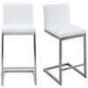 Miliboo - Sgabello da Bar Design Contemporaneo - Alluminio e PU Bianco Gruppo di 2 Stellar