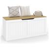 IDMarket - Cassapanca Leon in Legno e Bianco 100 cm