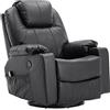 MCombo Poltrona massaggiante in pelle Poltrona TV Poltrona relax Altalena oscillante USB
