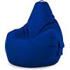 Green Bean© Poltrona a sacco con schienale 80x70x90cm - Sedia Gaming 230 litri di imbottitura accogliente, morbida, e lavabile - Cuscino pavimento Pouf Sgabello Poltrona da gioco Relax Blu