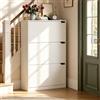 Ztexkee Scarpiera Salvaspazio Slim Scaffali portascarpe Slim Scarpiera a 3 ante Può contenere 24-30 paia di scarpe 80x24x118cm Bianco