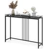 RELAX4LIFE Tavolo Consolle Stretto 120 x 30 x 90 CM con Ripiano in Finto Marmo, Struttura in Acciaio Antiribaltamento, Tavolo da Ingresso/Soggiorno Compatto, Facile da Pulire, Max 20 KG
