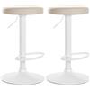 CLP Set di 2 sgabelli da bar Ponte in similpelle I Sgabello da bar girevole I Sgabello regolabile in altezza Colore crema Materiale base Metallo bianco opaco