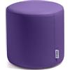 Avalon - Pouf Poggiapiedi Rigido CILINDRO Mamba Ignifugo Classe 1IM in Ecopelle Nautica, Puff Poggiapiedi, Seduta da Interno ed Esterno, Professionale Comodo Impermeabile, Made in IT(45cm-Viola)