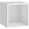 Klaar Design K-UBO, mobile pensile a giorno, MDF rivestito PVC, dimensioni cm 30x30x31 (Bianco)