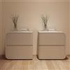 Generic Comodino moderno in stile minimalista, set di 2 con doppio cassetto, design in pelle, perfetto per camere da letto e sale studio