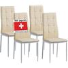 Albatros sedia per sala da pranzo RIMINI, Set di 4 sedie, beige, SGS testato