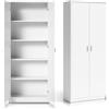 Home Collective Scaffale multiuso Bianco 74 x 180 cm con quattro ripiani Armadio per lo stoccaggio Armadio per la casa Organizzatore in legno per camera da letto corridoio cantina ufficio