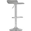 CLP Sgabello Bar Dyn Imbottito in Similpelle I Sedia Bancone Regolabile 60-78 CM I Sgabello Alto Girevole 360°, Colore:Grigio
