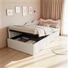 Zorvani letto singolo 90 x 200 cm, lettino con illuminazione a LED e vano portaoggetti idraulico, Divano letto con rete a doghe, letto per ragazzi, in pile Teddy, senza materasso