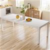 Tribesigns Tavolo da pranzo Industriale da 200 x 70 x 75 cm, per 6-8 persone, Tavolo da Pranzo Rettangolare per sala da pranzo, cucina, soggiorno, con gambe in Metallo Resistente, Bianco