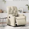 Bladez Poltrona relax elettrica in ecopelle con funzione - moderna poltrona ottomana per soggiorno e ufficio - regolabile in altezza e comoda - crema