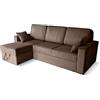 Robin Inspire Divano Angolare Multifunzionale Con Funzione Letto Convertibile Casette A Forma Di L Stile Velluto A Coste Autoportante Parma 230 x 165 x 102 cm A Sinistra Marrone