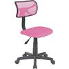 BAKAJI Sedia Girevole Scrivania Regolabile in Altezza Poltrona con Ruote Ufficio cameretta Schienale ergonomico a Rete Traspirante Seduta Imbottita (Rosa)