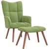 vidaXL Poltrona Relax con Poggiapiedi Verde Chiaro in Velluto
