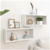 ZQQLVOO Mensola da bagno Libreria Scaffali per vetrine Mensole Parete a Cubo 2 pz Bianche 60x15x23 cm Truciolato Libreria Porta TV Divisorio Camera da letto soggiorno ufficio Design semplice