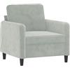 vidaXL Poltrona Grigio Chiaro 60 cm Velluto