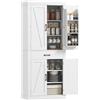 HOMCOM Credenza Cucina Alta 183.5 cm con 6 Portaspezie sulla Porta Bianco