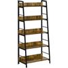 HOMCOM Scaffale libreria stile industriale inclinato a 5 livelli, 70 x 35 x 150 cm