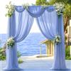 Chickwin Drappeggio di Arco Nozze, Arco Matrimonio con 2 Nastri, Tulle Tenda in Chiffon Tessuto, Drappeggio per Arco Nuziale Sfondo Decorazioni, Decorazioni Matrimonio (Blu,160x800cm)
