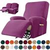 Morbuy Copripoltrona Relax Reclinabile Elasticizzato 4-Pezzo, Velluto Fodera per Poltrona Universale 1 Posto con Braccioli, Rimovibile Lavabile Coprisedile Fodere per Poltrona (1 Posti,Viola)