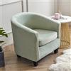 Morbuy Copripoltrona 1 Posto Elasticizzato Velluto, Copripoltrona Chesterfield 2 Pezzi, Copripoltrona con Cuscino Separato,Universale Lavabile Antiscivolo Fodera (Verde Chiaro)