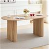 GrandCA HOME Tavolo da Pranzo Ovale in Legno, Tavolo da Cucina Moderno da 180 CM, Ampia Scrivania in MDF per 6-8 Persone (Marrone Chiaro)