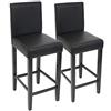 Mendler Coppia sgabelli Alti Lounge Eleganti M37 Legno Ecopelle 50x41x109cm Nero Gambe Scure