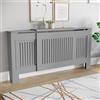 Vida Designs Chelsea Copertura del radiatore Olive Grey - Regolabile - Doghe verticali moderne per miglior circolazione del calore - H82xW140-204xD20.5cm - MDF verniciato per soggiorno e corridoio