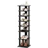 HOMASIS Scarpiera a 8 Ripiani, Scaffale Portascarpe in Legno, Organizzatore per Scarpe, Scaffale Multifunzionale, Scarpiera Salvaspazio, per Ingresso, Salotto, 28,5 x 25,5 x 110 cm (Nero)