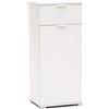 milani home - armadietto 1 anta e 1 cassetto 45 x 38 x 103 cm, bianco, truciolare bilaminato, mobile contenitore bagno cucina soggiorno