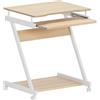 SogesHome Scrivania piccola scrivania per computer con 4 ruote, 2 di cui con freni, tavolo per PC a forma di Z con estrattore per tastiera per casa e ufficio, 60 x 48 cm