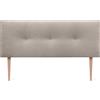 DHOME Testiera in similpelle o in tessuto acualina con bottoni e gambe Testiera imbottita di fascia alta Letto di lusso Camera da letto (Tessuto Beige, 160x105cm (Letti 150/160))