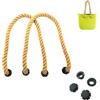 Generico 2 Pezzi Sostituzione Manici per Borsa da Spiaggia, per Classic O Bag Manici Lunghi Ricambio Maniglia Corda, Manici per Borse Uncinetto, per Manici Borsa O Bag Accessori 65 cm (Giallo)