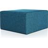 Deshome Pouf poggiapiedi 83x83x44 cm stoffa Idrorepellente: Pouf design moderno per divano soggiorno camera da letto, Puff poggiapiedi, Pouffe salotto Minerva (Blu azzurro)