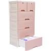 chennnls Torre portaoggetti in plastica, cassettiera con 6 cassetti e 4 ruote, modernità per soggiorno, camera da letto, larghezza 50 x profondità 30 x altezza 120 cm (rosa)