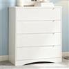 Blishom Cassettiera Camera da Letto con 4 cassetti, settimino camera da letto,Moderno e Salvaspazio per la Camera da Letto Soggiorno e Ingresso, 71 x 41 x 82 CM,Bianco (Bianco)