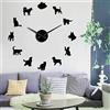 BST Simpatico Cane e Gatto Orologi da Parete giganti DIY Decorazioni per la casa Veterinario Senza Cornice Grande Orologio da Parete Amanti degli Animali Regali veterinari (Nero, 37)
