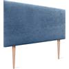 DHOME Testiera in similpelle o tessuto AQUALINE Liscia e con gambe Testiera per letto imbottita Testiera per letto imbottita (110cm con Gambe (Lits 80/90/105), Tessuto Blu)
