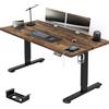 Airfish Scrivania Regolabile in Altezza 140x70, Scrivania Ufficio con Promemoria per la sedentariet, Standing Desk con Funzione di Memoria con Altezze, Marrone